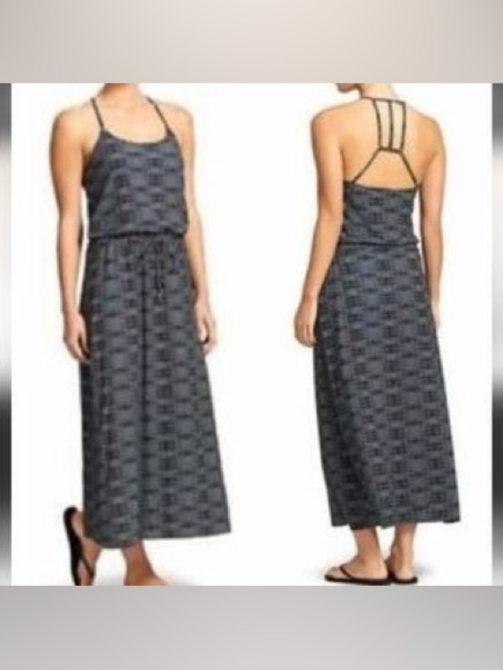 Athleta Ariel Novella Maxi Dress 4 black strappy Athleisure UPF 50+ sleeveless